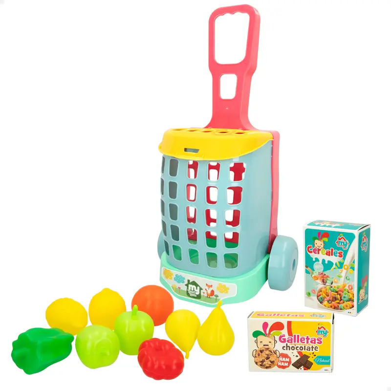 Carrito compra juguete con alimentos 11 pzas My Sweet Home