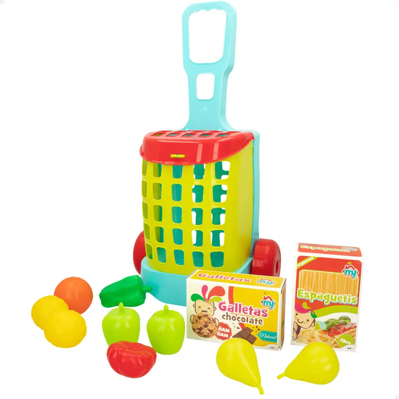 Carrito supermercado juguete con comida 11 pzas My Home Colors