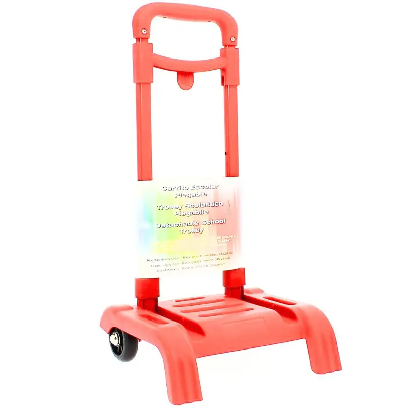 Carro porta mochilas rojo escolar plegable