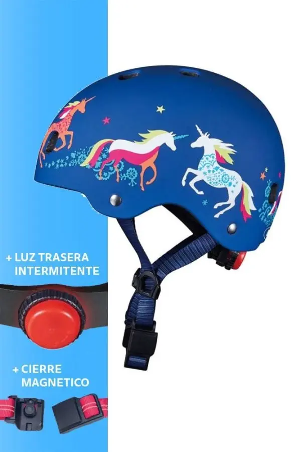 Casco Infantil Micro Unicornio Talla S - Patinete y Bicicleta 3-6 Años