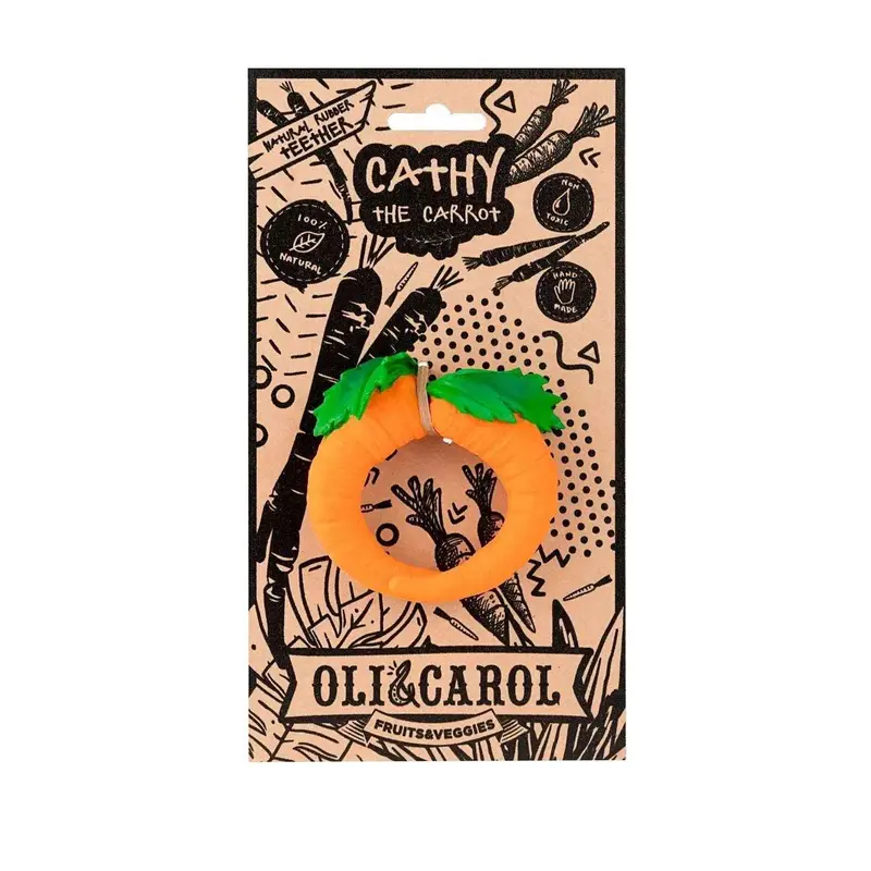 Cathy the Carrot Mordedor Sensorial de Caucho Natural