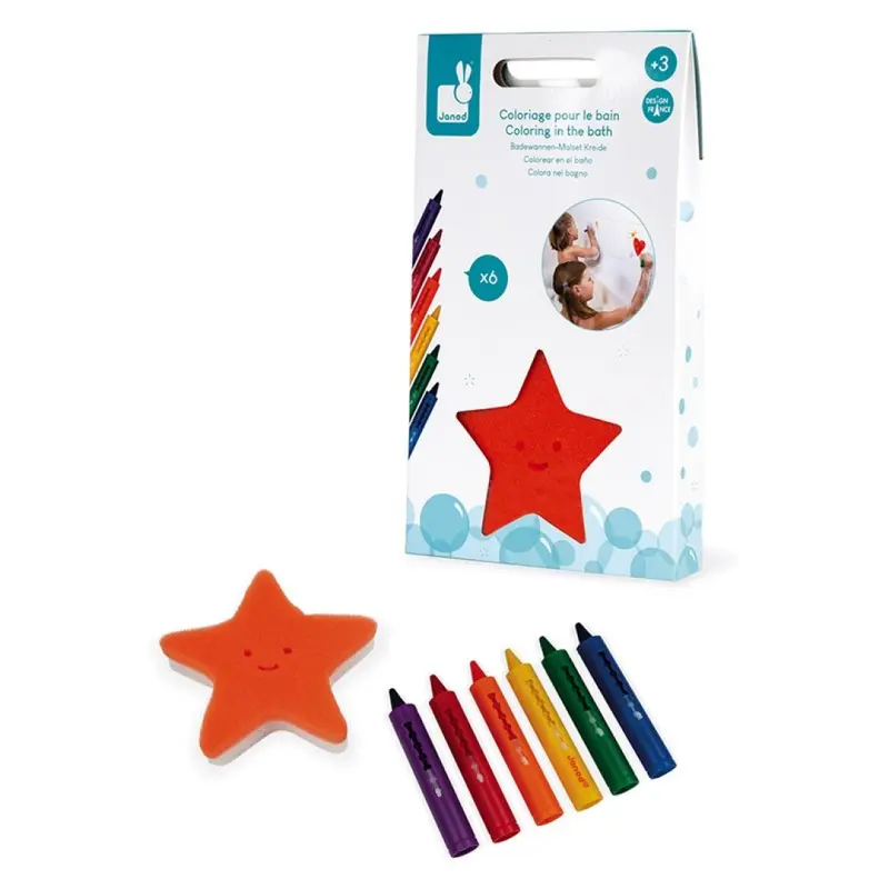 Ceras y Esponja para Colorear en el Baño - Janod