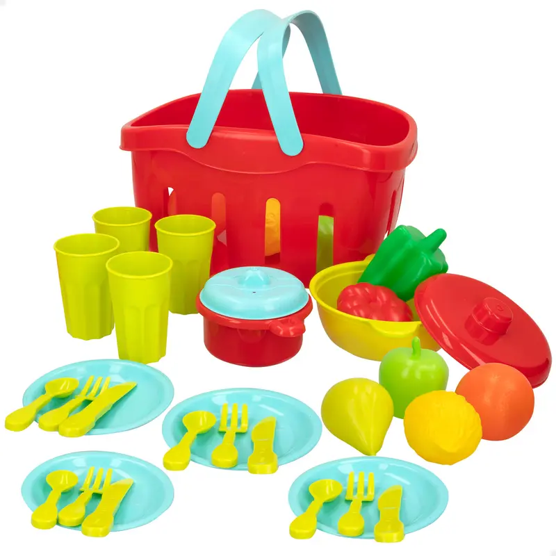 Cesta alimentos de juguete y menaje 35 pzas My Home Colors