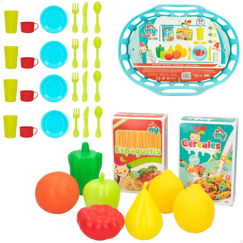 Cesta de la compra con comida y accesorios My Home Colors