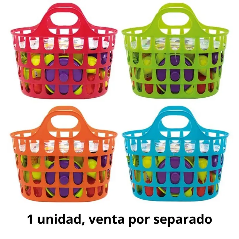Cesta de la compra juguete con comiditas