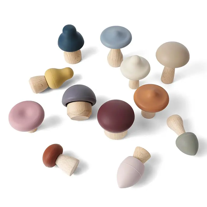 Champiñones de silicona madera