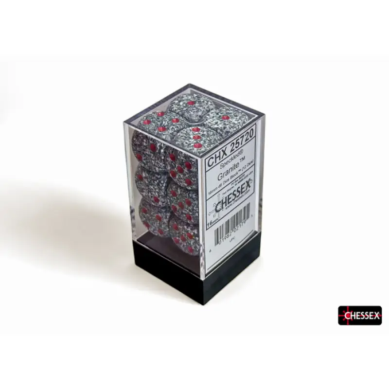 Chessex - 16mm d6 Dice Block (12 dados) - Speckled Granite