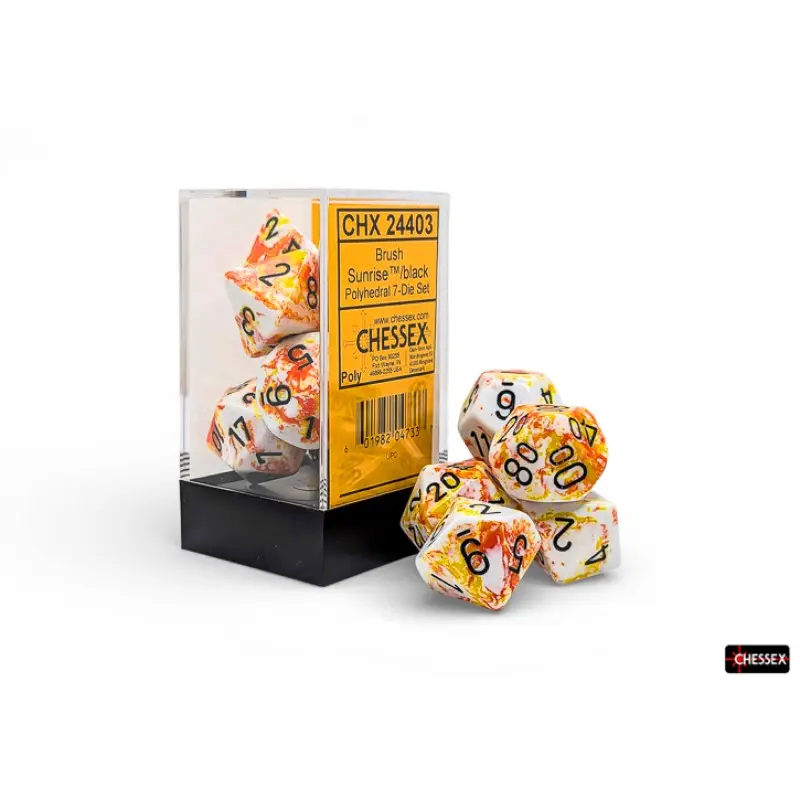 Chessex - Set de 7 dados - Brush Sunrise/black