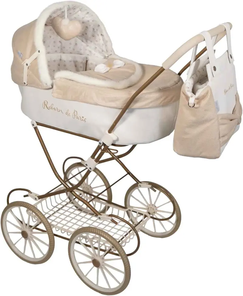 Coche Capota Reborn de París con Bolso | Muñecas Arias 40940 42x72x93 cm