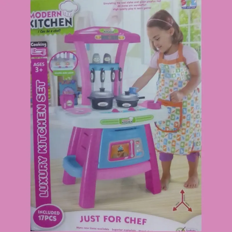 COCINA LUZ Y SONIDO CON 17 PIEZAS (ROSA)