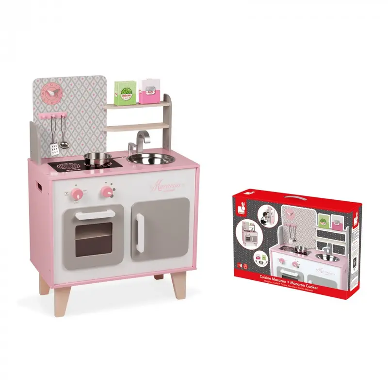 Cocina macaron color rosada y blanca - janod j06567