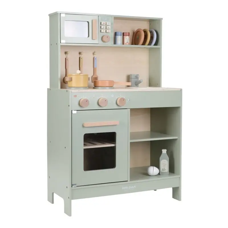 Cocinita menta de madera con accesorios de Little Dutch