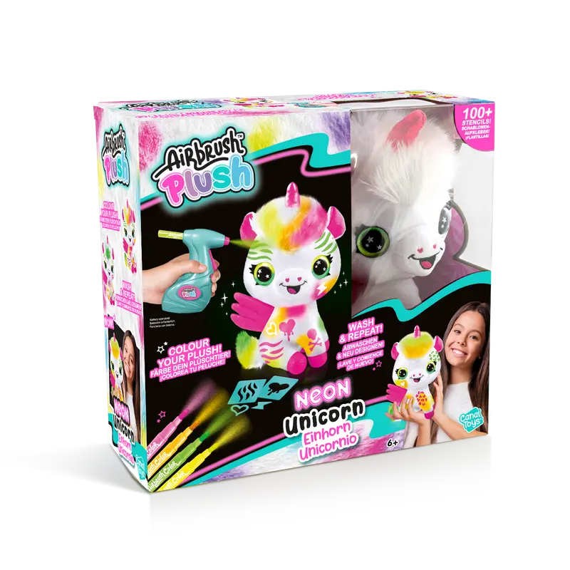 Colorea tu Unicornio de Neón - Neon Unicorn Plush - Airbrush Plush - AIR024