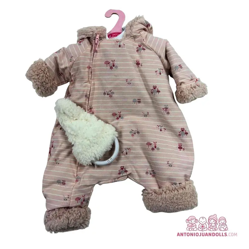 Conjunto Buzo Rayas Animalitos Borreguito Bolso 47cm - Ropa Muñeca Antonio Juan (91047-3)