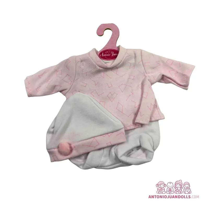 Conjunto Camiseta Letras Braguita Gorro 33cm - Ropa Muñeca Antonio Juan (91033-6)