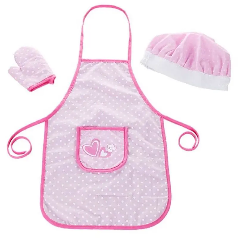 Conjunto de delantal, gorro y manopla