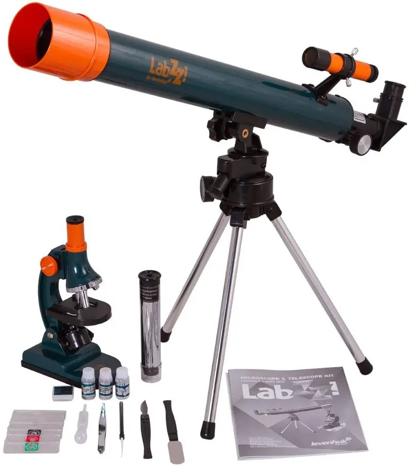 Conjunto de microscopio y telescopio Levenhuk Labzz MT2