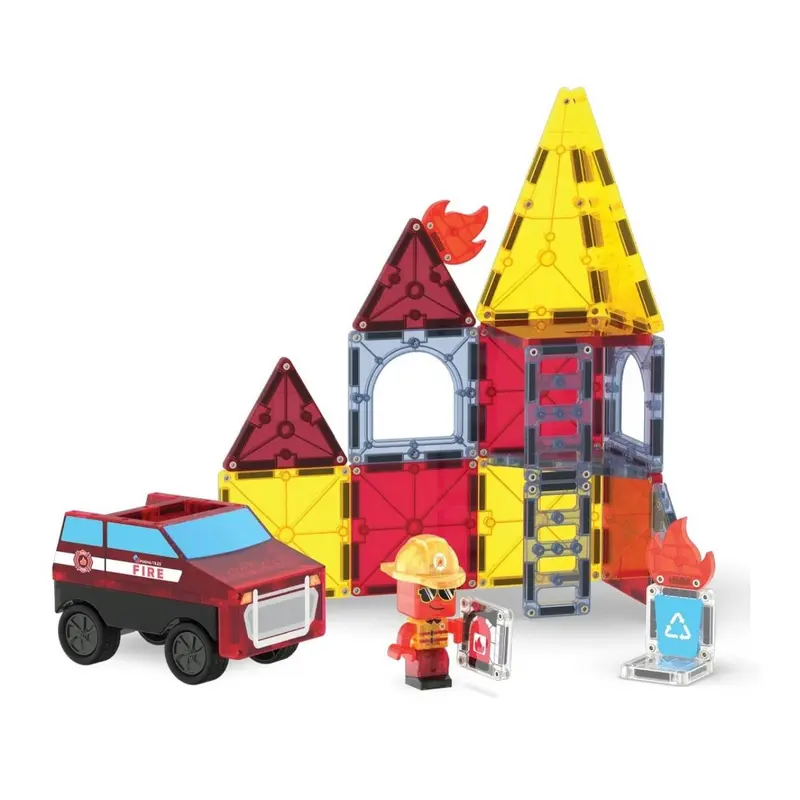 Construcción Magna-Tiles Estación de bomberos– 27 piezas