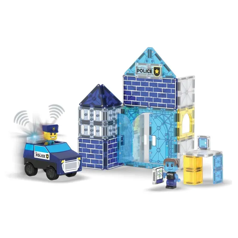 Construcción Magna-Tiles Estación de policia– 35 piezas