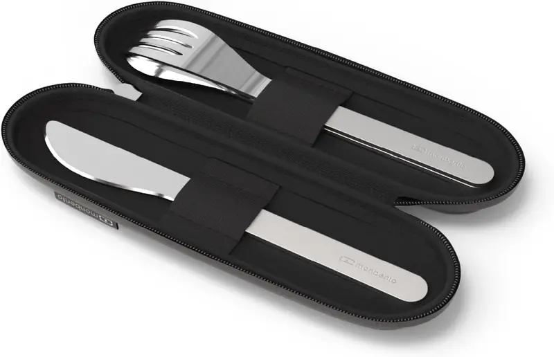 Cubiertos Acero Inox y Funda negra