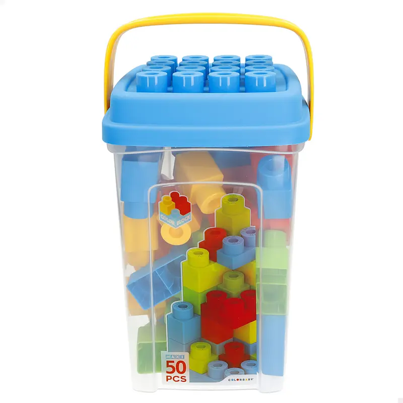 Cubo bloques construcción 50 piezas maxi Color Block