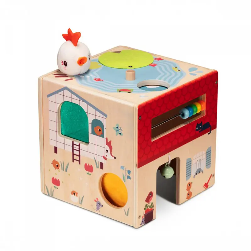 Cubo de actividades de madera granja - Lilliputiens 83412