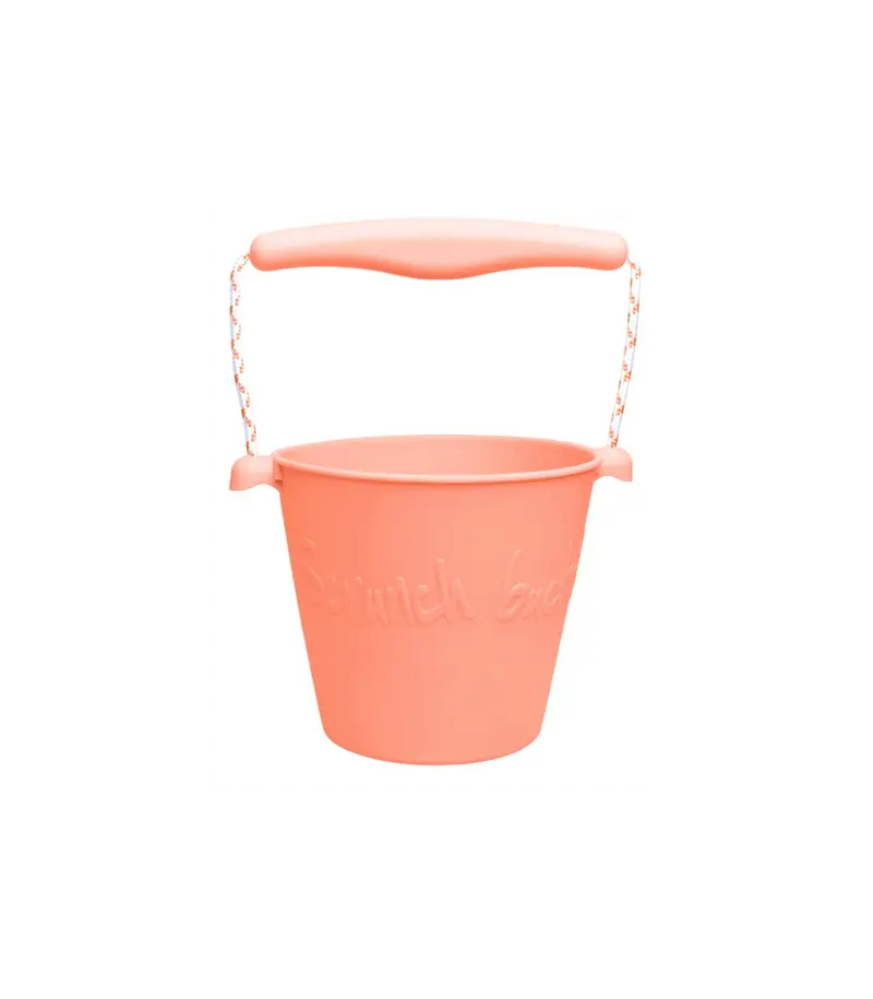 Cubo de Playa de Silicona Scrunch - Coral