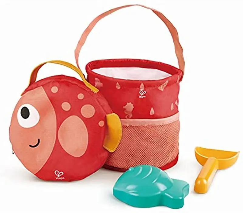 Cubo de Playa Plegable Hape – Juguete de Arena y Agua con Bolsa