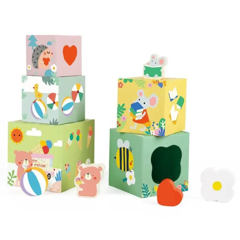 Cubos apilables con formas Bosque