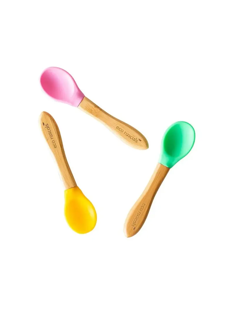 Cucharas bambú Rosa Verde Amarilla - Eco Rascals