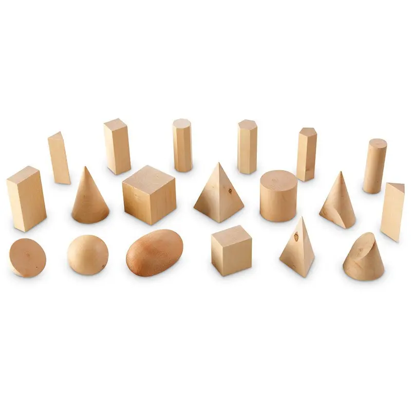 Cuerpos geométricos de madera set 19 piezas - the learning resoucers