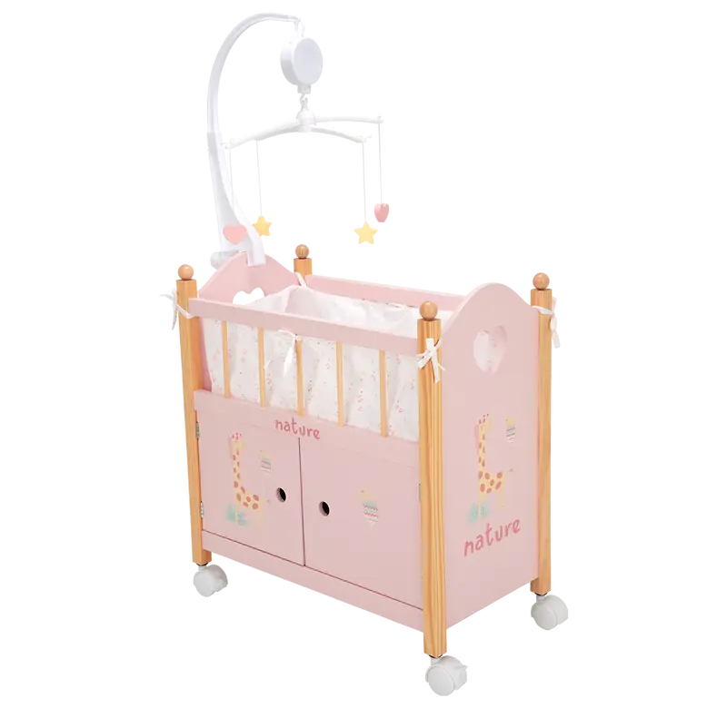 Cuna de madera para muñecas con carrusel | Arias Nature 21586