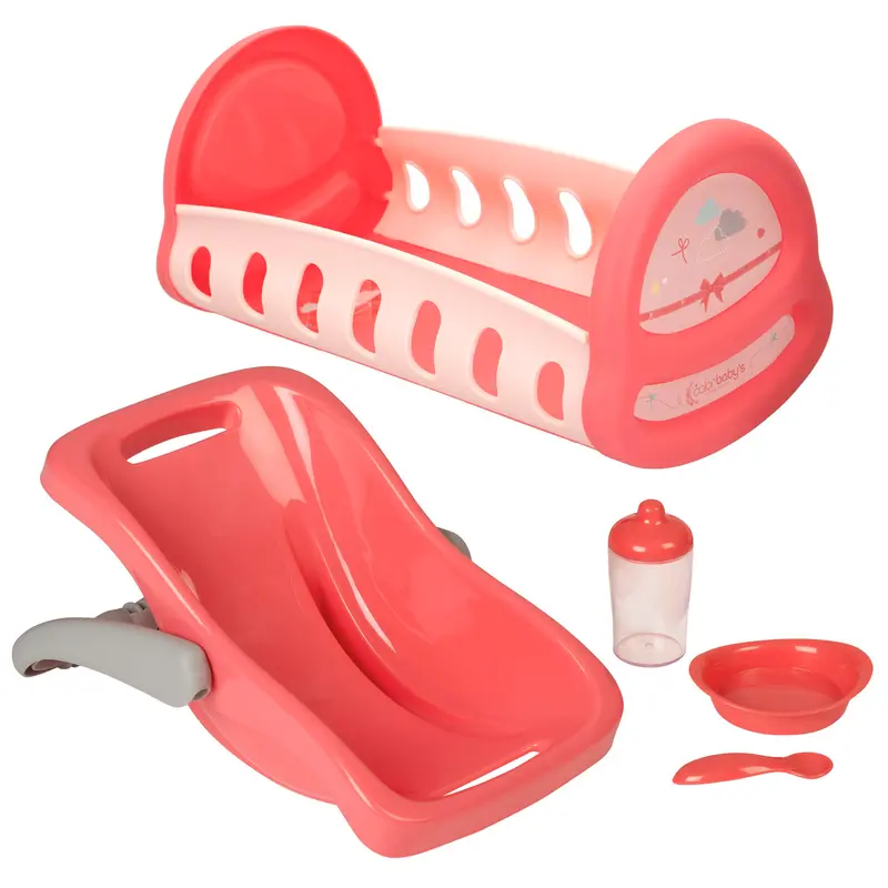 Cuna y portabebés para muñecas con accesorios Colorbaby's