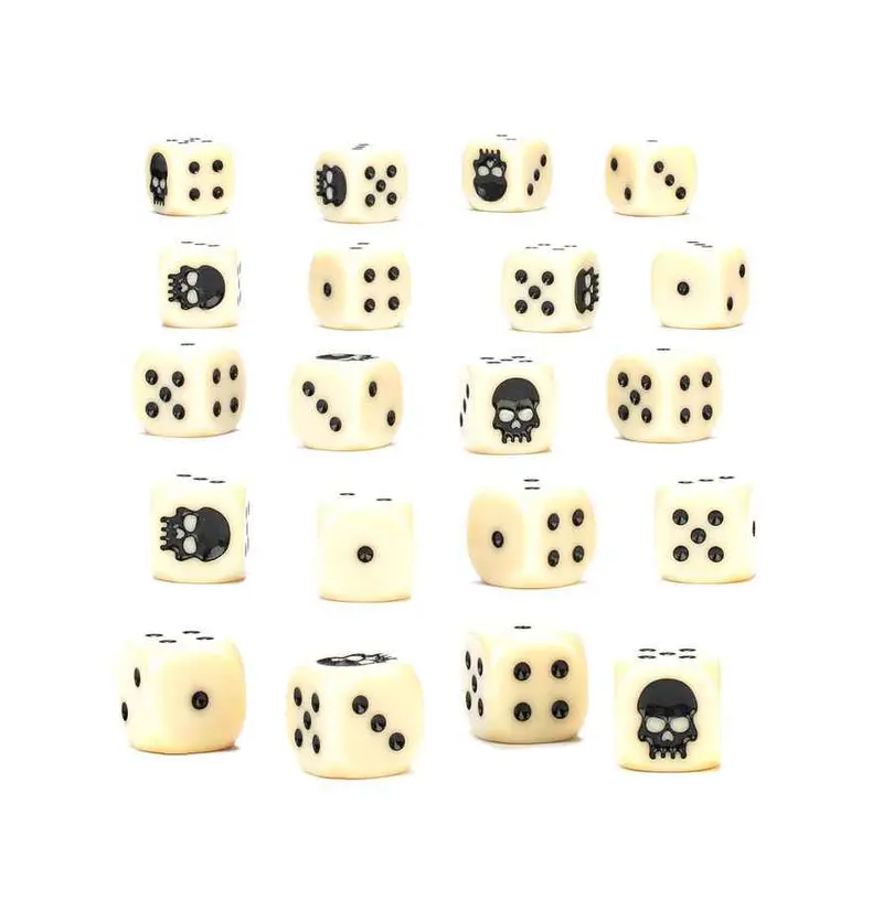 Dados Warhammer 20D6 Marfil con Calavera – Games Workshop