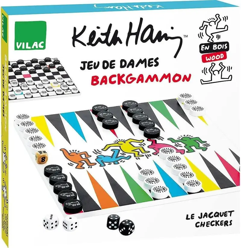 Damas y Backgammon Keith Haring Vilac | Set 2 en 1 | +6 Años