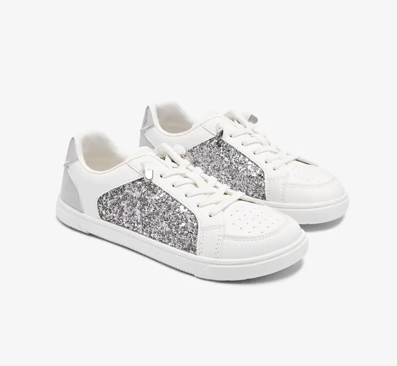 Deportiva Barefoot Glitter Plata B&W