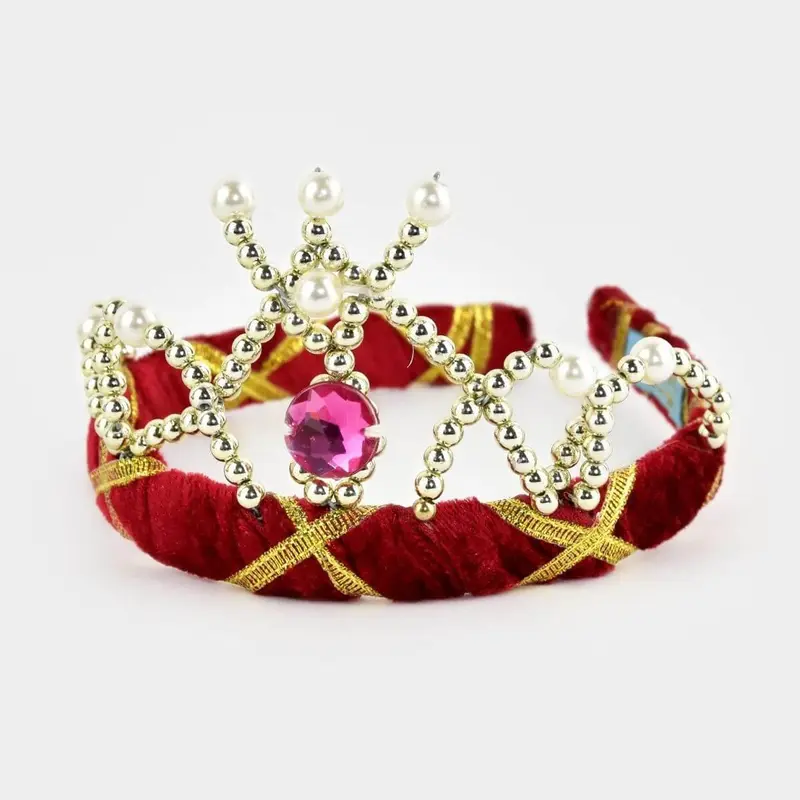 Diadema Tiara Terciopelo Rojo