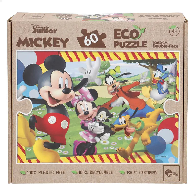 Disney Mickey Puzzle ECO doble cara para colorear 60 piezas grandes