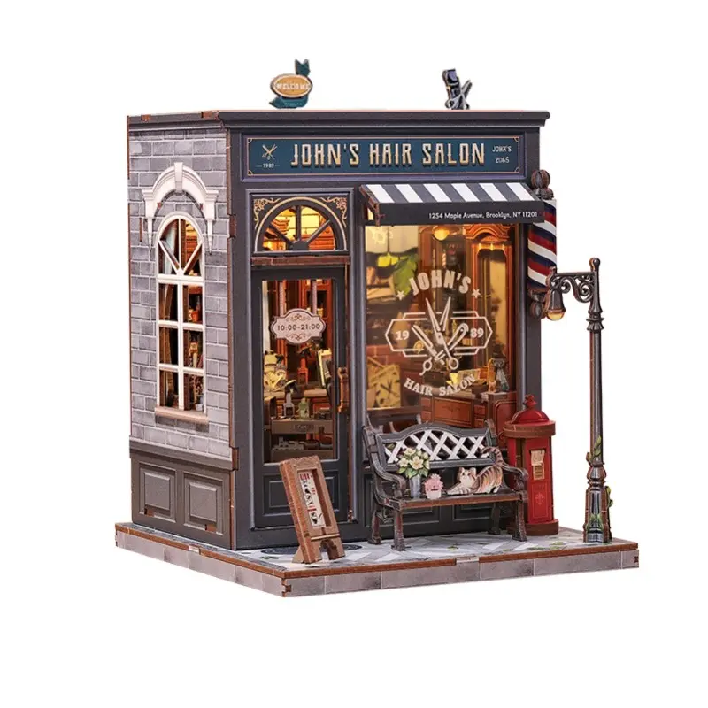 DIY Miniature House - City Walk - John's Hair Salon