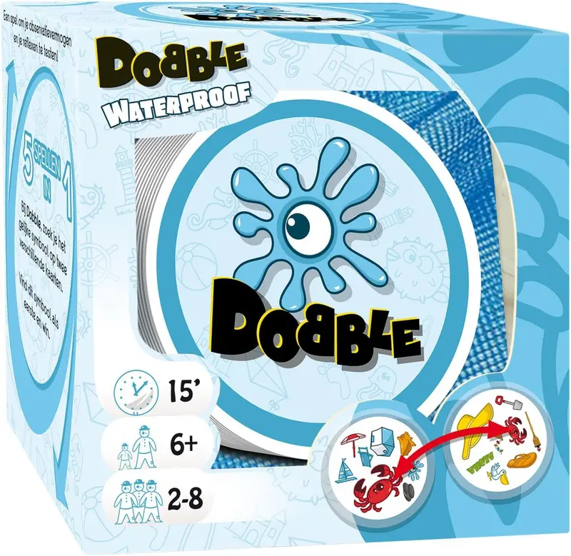 Dobble Beach Asmodee - Juego de Cartas Veraniego para 2-8 Jugadores +6 Años