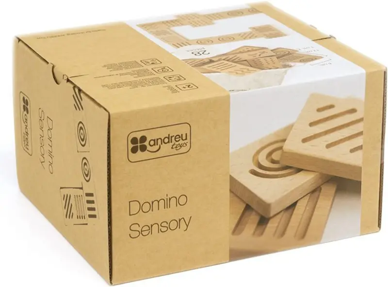 Domino sensorial, puzzle de madera - andreu toys 16114