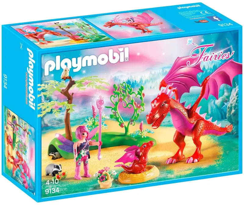 Dragón Rosa con Bebé y Hada - Playmobil Fairies 9134