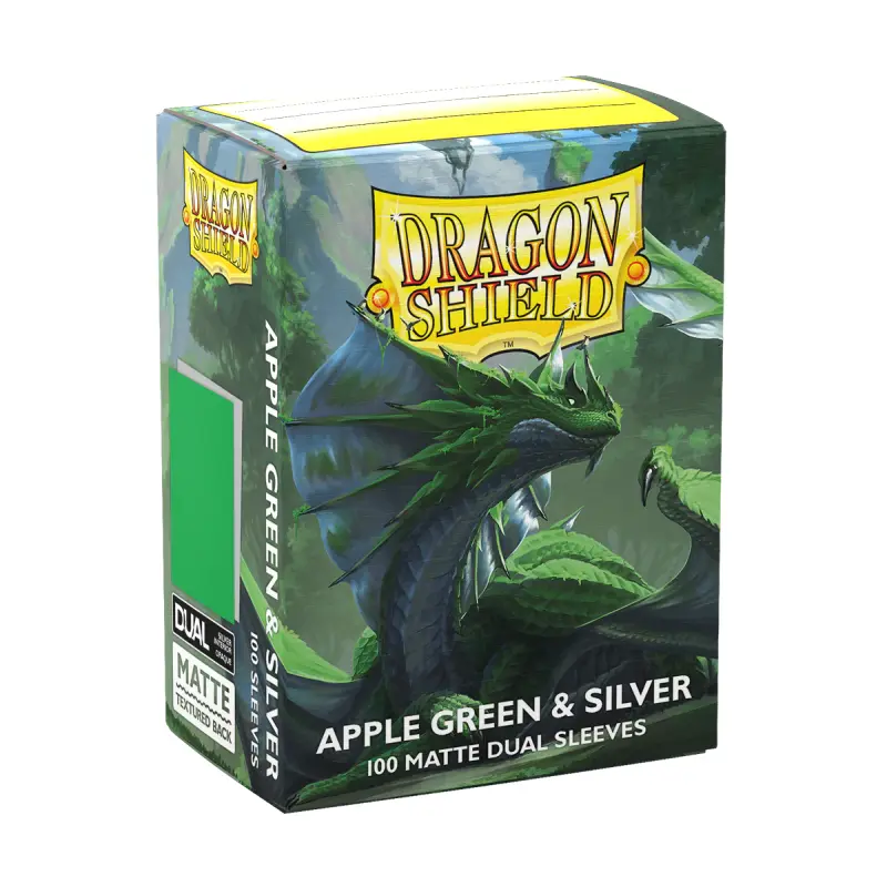 Dragon Shield - Standard Sleeves - Dual Matte Apple Green & Silver (100 Sleeves)