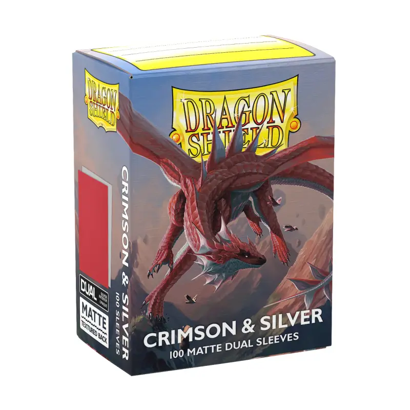 Dragon Shield - Standard Sleeves - Dual Matte Crimson & Silver (100 Sleeves)