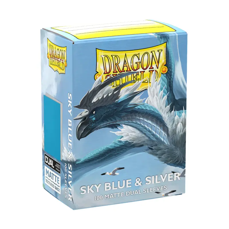 Dragon Shield - Standard Sleeves - Dual Matte Sky Blue & Silver (100 Sleeves)