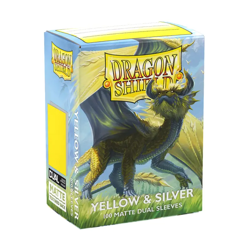 Dragon Shield - Standard Sleeves - Dual Matte Yellow & Silver (100 Sleeves)