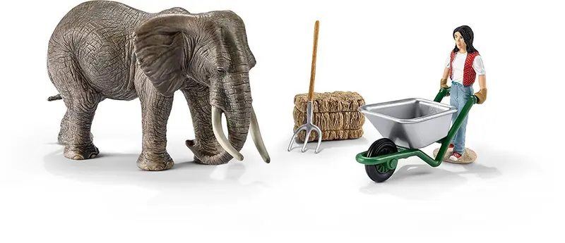 Elefante con Cuidadora - Schleich 41409