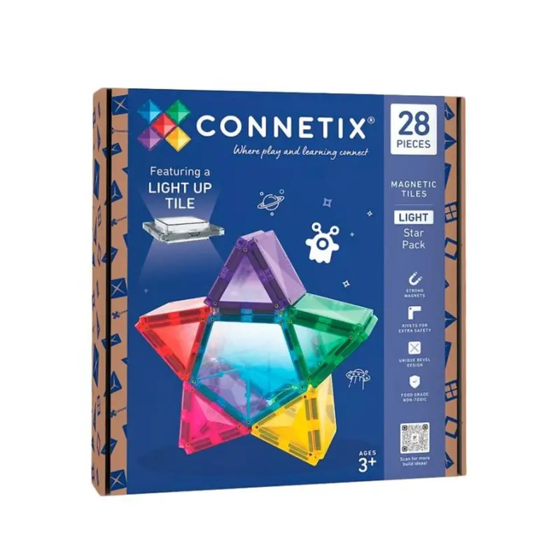 Estrella magnética con luz Light Star Pack 28 piezas - Connetix