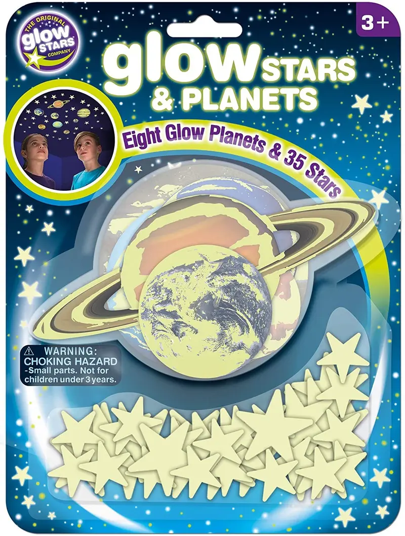 Estrellas y planetas brillan en la oscuridad -brainstorm toys