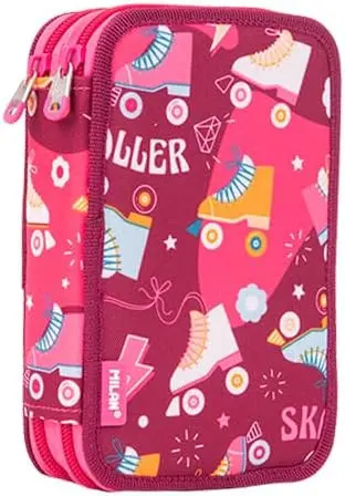 Estuche 2 pisos con material escolar serie roller - milan